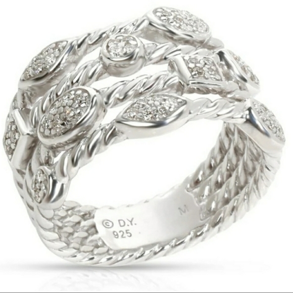 David Yurman Jewelry - David Yurman Confetti Diamond 4 Row Ring in Sterli